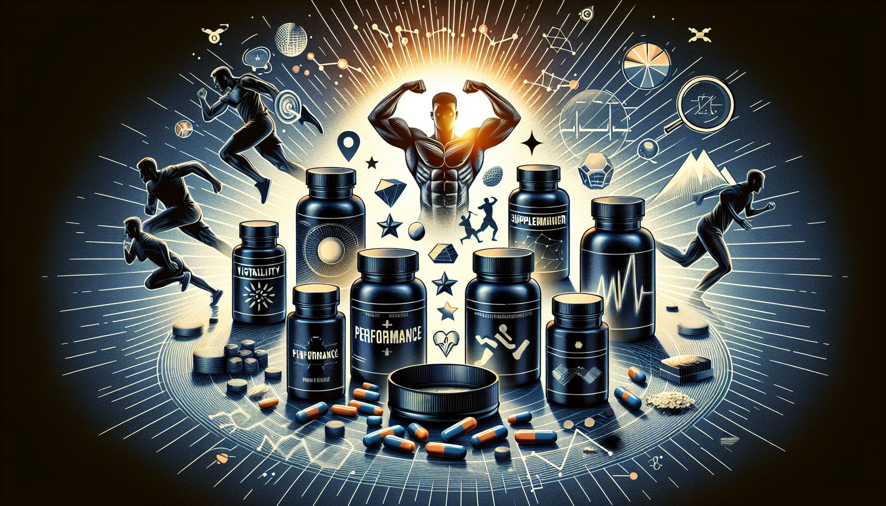 Image showcasing various men's sexual health supplements